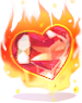 Red Flame Heart Gem