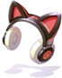 Costume Cyber Cat Ear Headphones (Red)