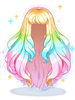 Costume Sparkly Rainbow Hair