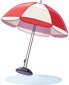 Costume Fluffy Red Parasol