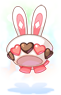Costume Heart Chiffon Rabbit